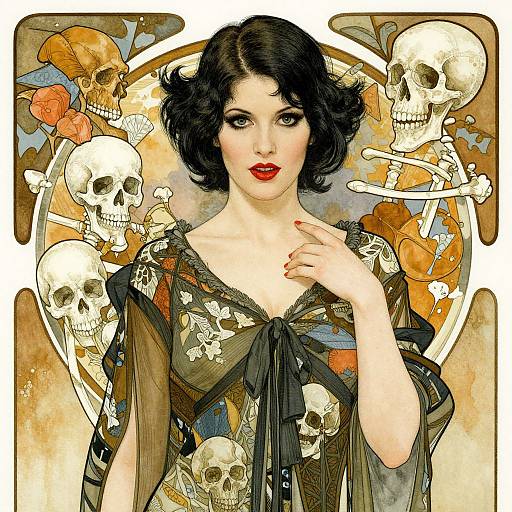 1920s Vampire Woman in Retro Style