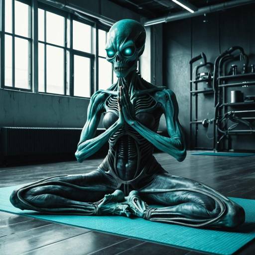 Cyberpunk Alien Yoga Pose