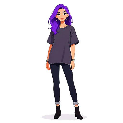 Stylish Woman in Casual Streetwear