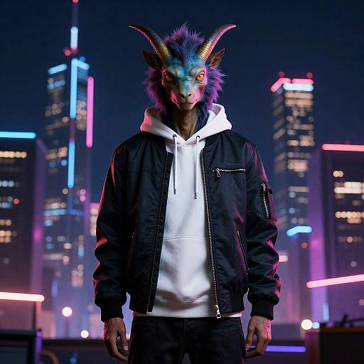 Mythical Creature in Neon Streetwear