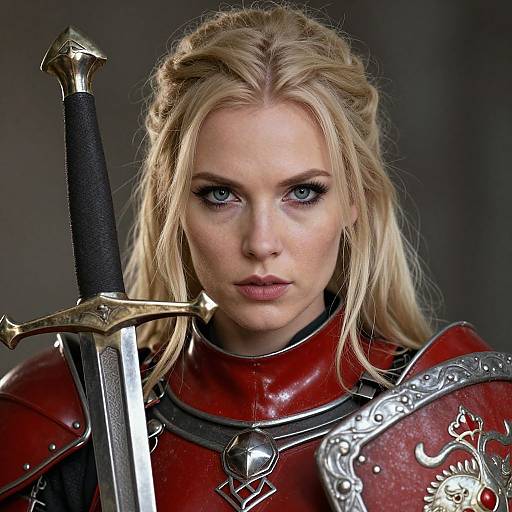 Photorealistic Blonde Warrior Woman