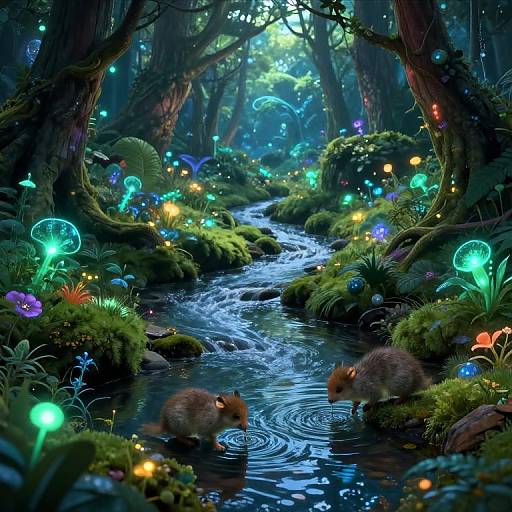 Enchanted Brook in Mystical Forest