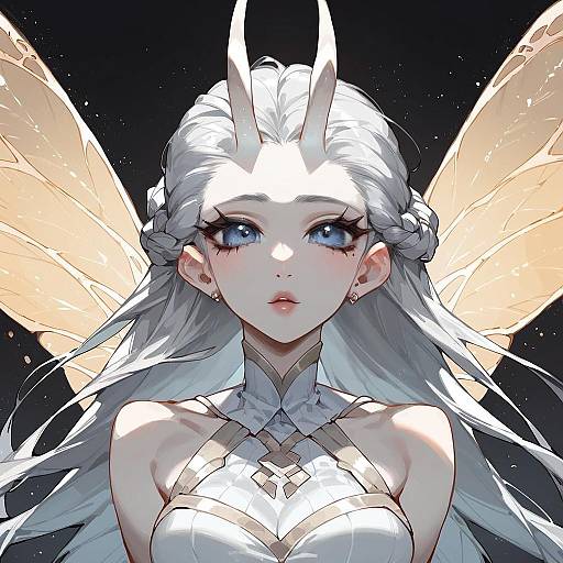 Elegant Insect Woman in Dark Fantasy