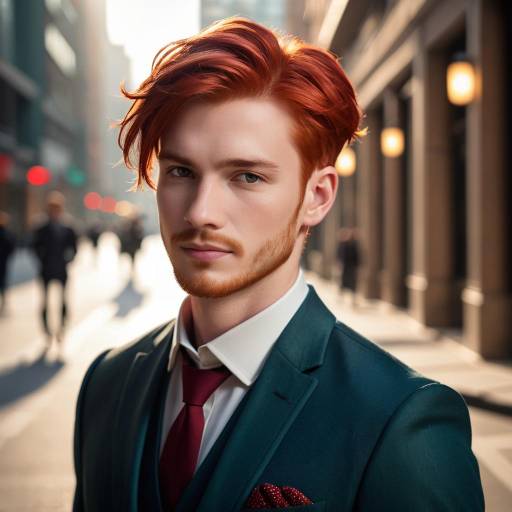 Elegant Urban Portrait of a Red-Haired Man