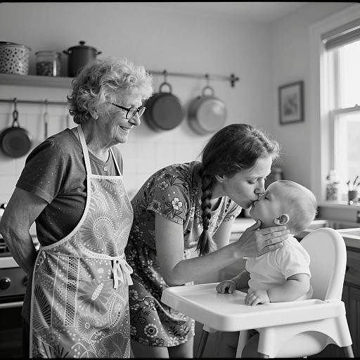 Family Moment in Kitchen
