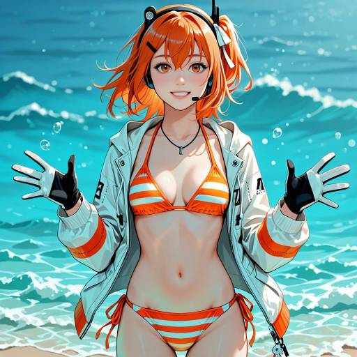 Cowgirl Android with Orange Hair and Bikini