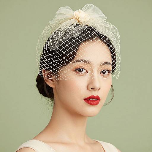 Elegant Ivory Tulle Birdcage Veil