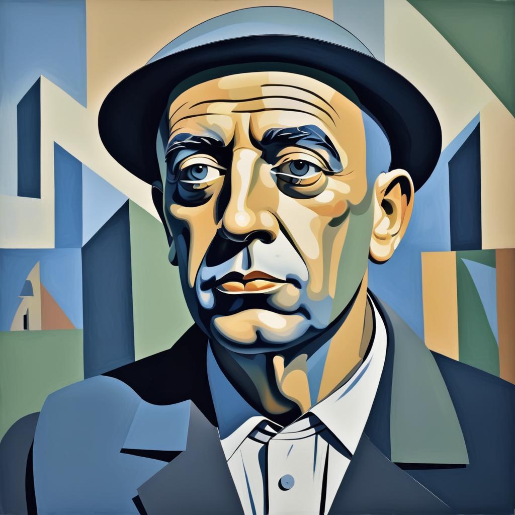 Expressive Picasso-Inspired Portrait Artwork