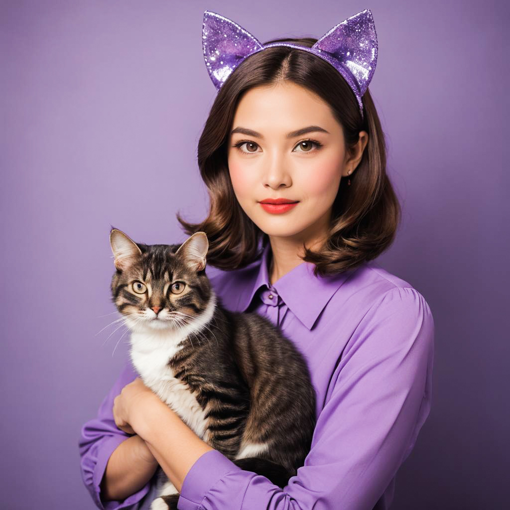 Retro Cat-Themed Photo Shoot Delight