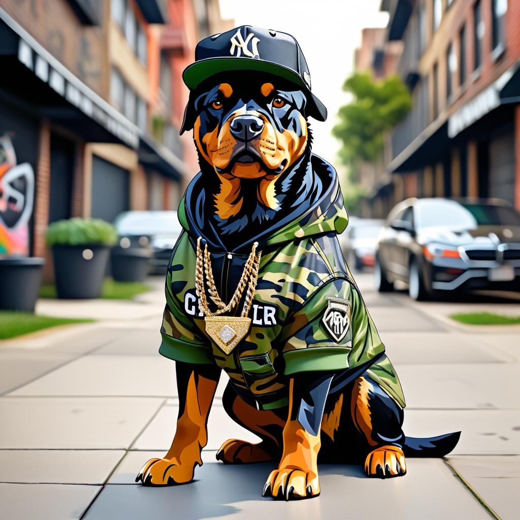 Gangster Rottweiler in Urban Style