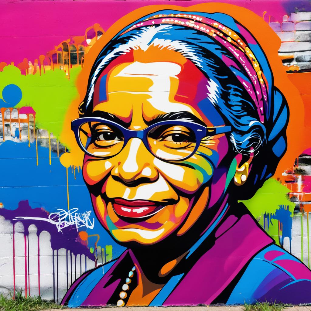 Vibrant Graffiti Art of Rosa Parks