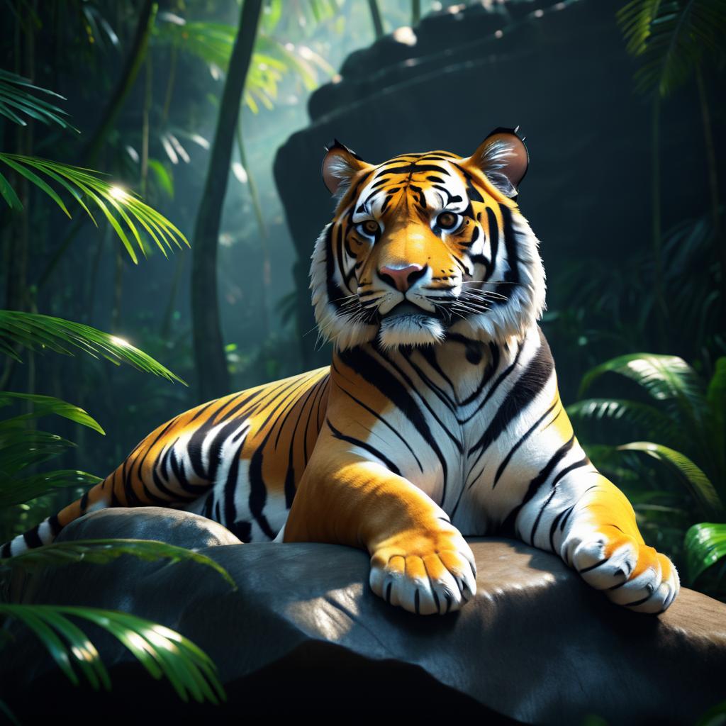 Cinematic Close-Up of a Jungle Tiger