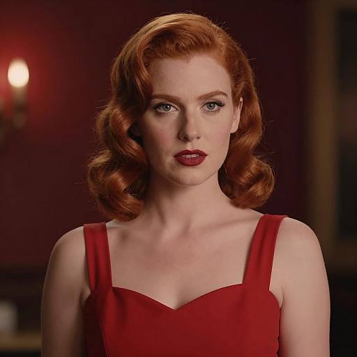 Vintage Glamour: Red-Haired Beauty