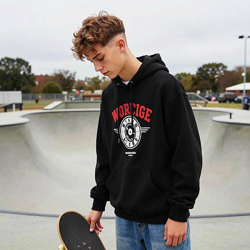Teen Skateboarder with Side Undercut