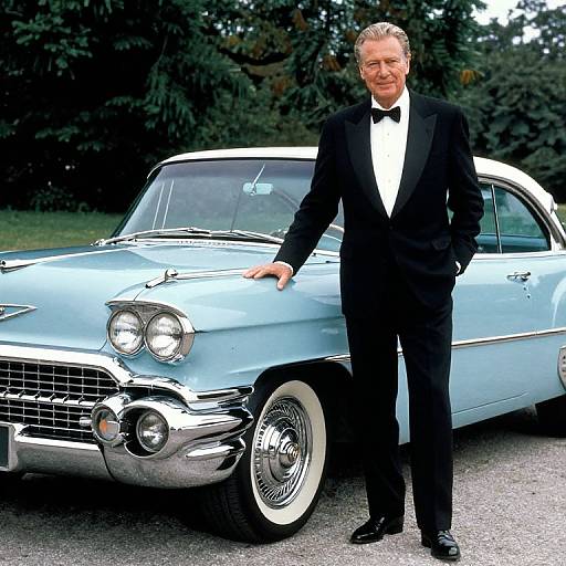 Hugh Hefner with Classic '56 Cadillac