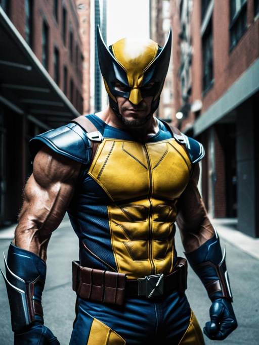 Man in Wolverine Superhero Costume