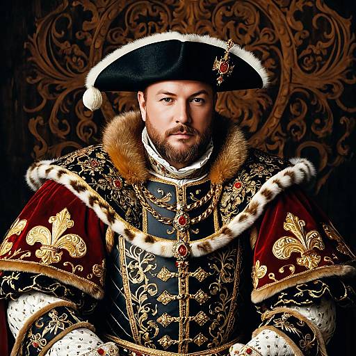 Renaissance Man in Henry VIII Style Regal Outfit