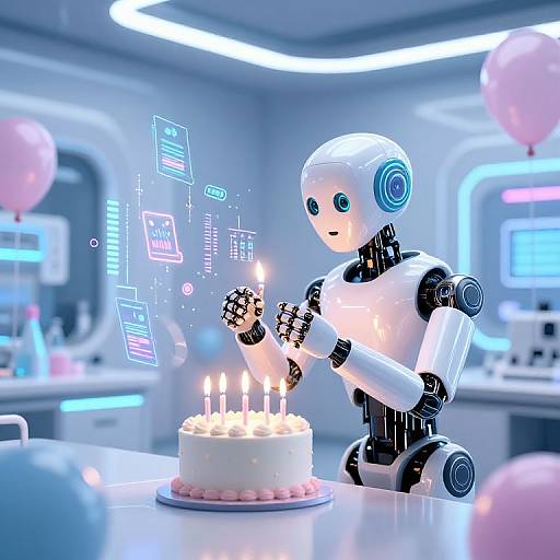Futuristic AI Birthday Celebration