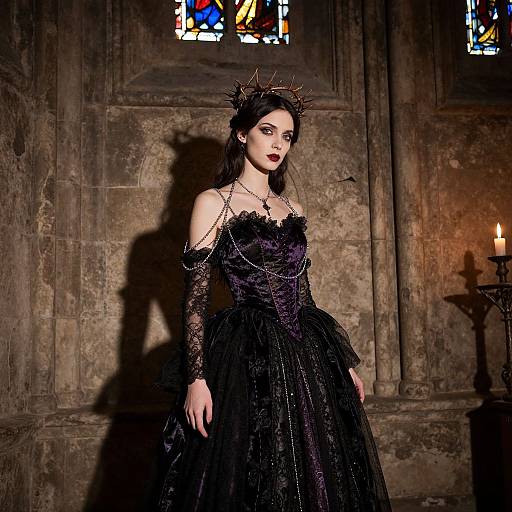 Gothic Fairy in Vintage Cathedral Chapel