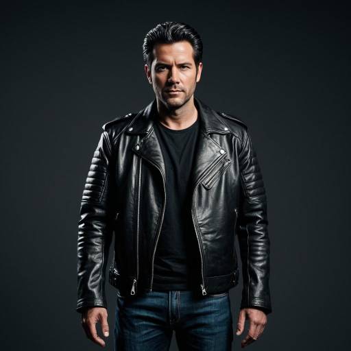 Man in Black Leather Jacket and Dark Jeans