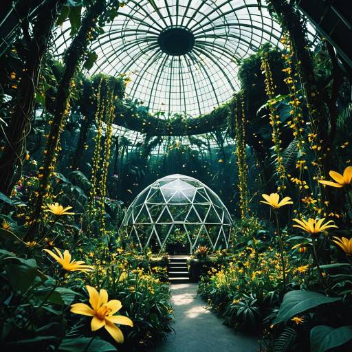 Futuristic Biodome Jungle with Synthetic Pollinators