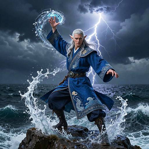 5e Sea Elf Mage Controlling Water Magic