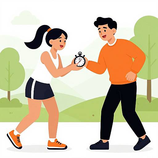 Cheerful Coaches Teamwork Illustration