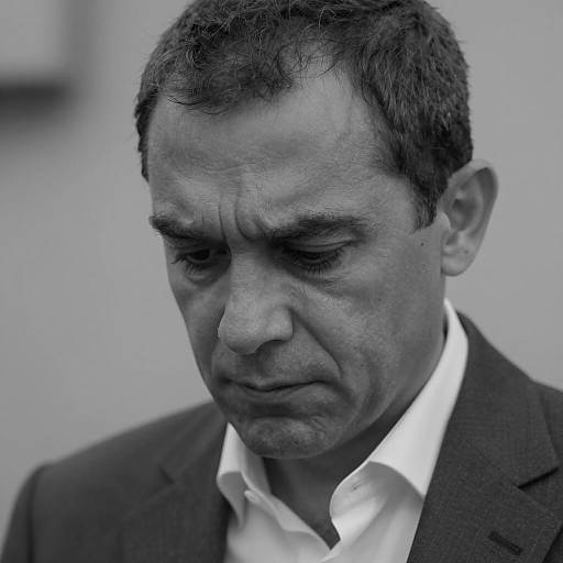 Intense Man in Black and White Portrait