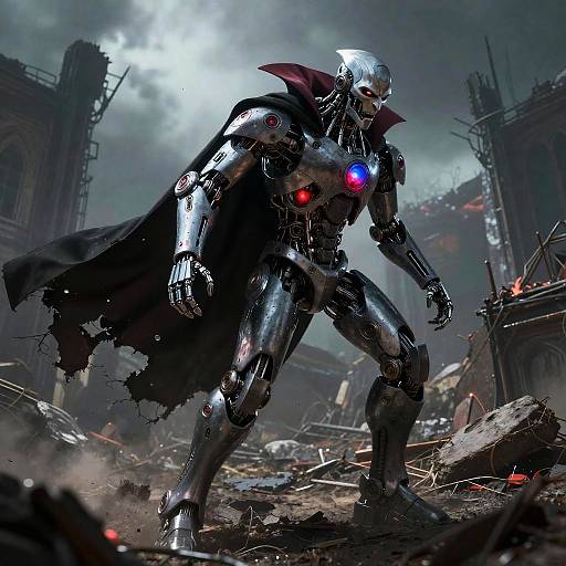 Vampire Robot in Dystopian Wasteland