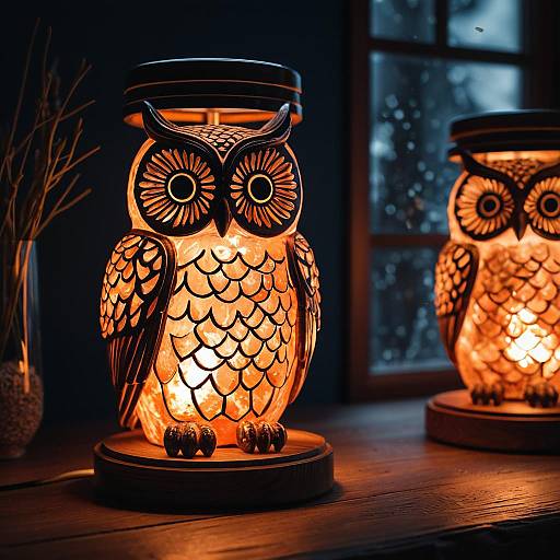 Intricate Himalayan Rocksalt Owl in Glass