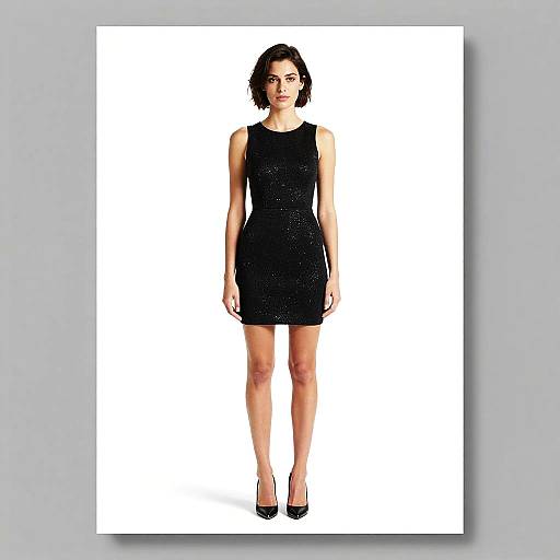 Elegant Woman in Black Mini-Dress