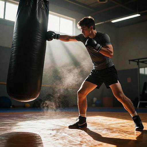 Youthful Wrestling Champion Training Intensity