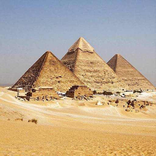 Aerial View of Ancient Desert Pyramid