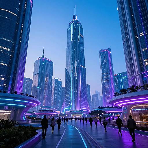 Futuristic Neon Cyberpunk Cityscape