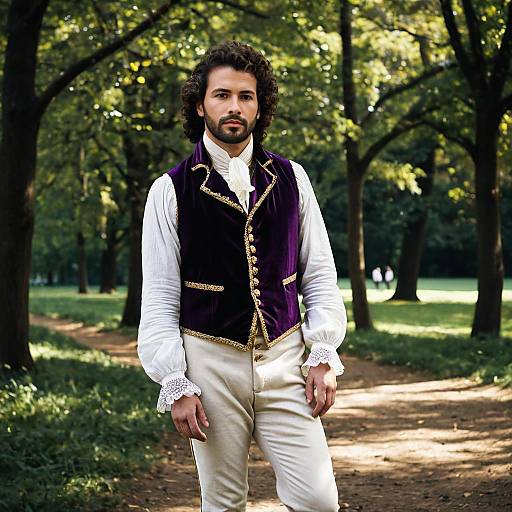 Man in 18th Century French Costume Outdoors