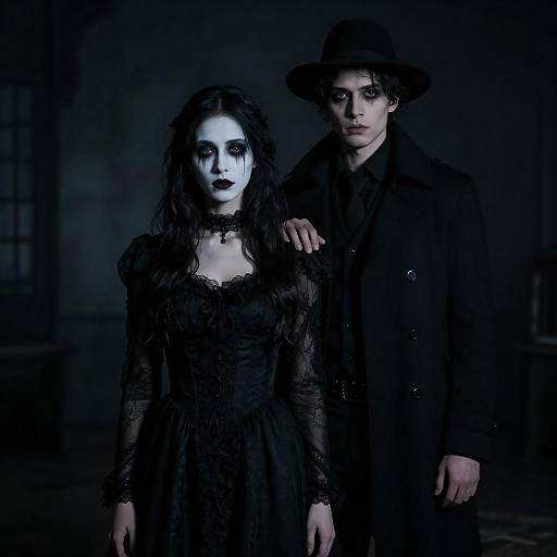 Gothic Couple in Dark Moody Scene