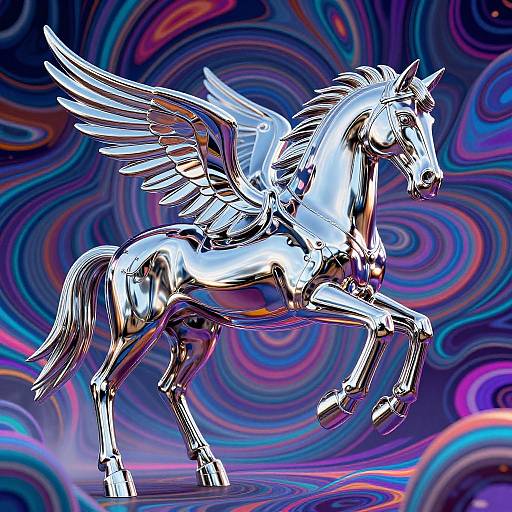 Psychedelic Shiny Metal Pegasus