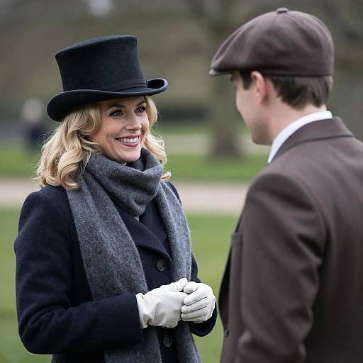 Charming Couple in a Blurred Park