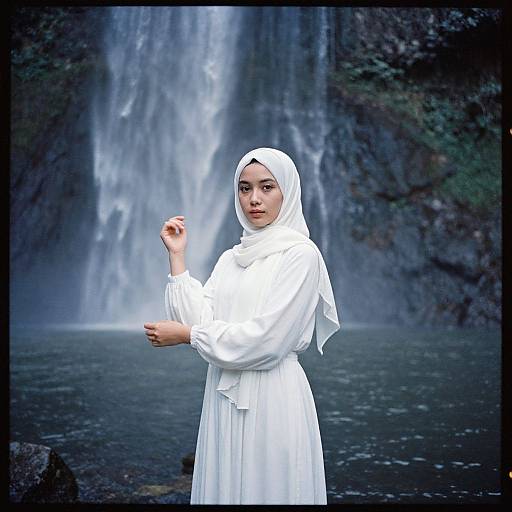 Photorealistic Woman in White Hijab