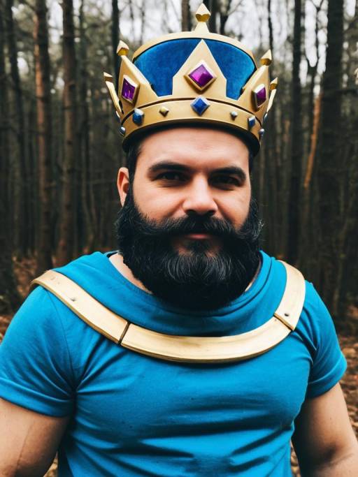 Man Wearing Clash Royale King Costume Outdoors