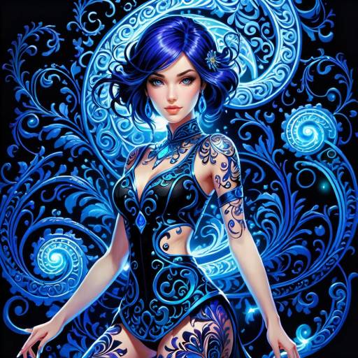 Bold Woman with Intricate Tattoos Pose