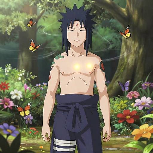 Mystical Healer in Vibrant Garden