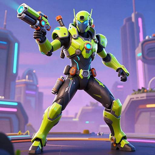 Futuristic Neon Fortnite Warrior