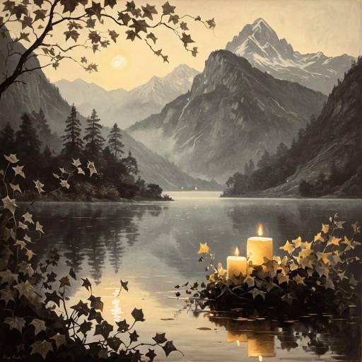 Serene Dawn at a Misty Mountain Lake Serene Dawn at a Misty Mountain Lake