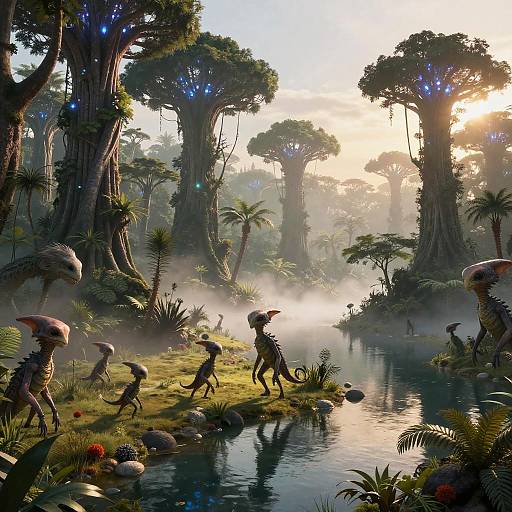 Kepler-452b Bioluminescent Alien Forest