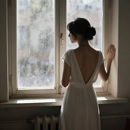 Nostalgic Woman by Sunlit Window
