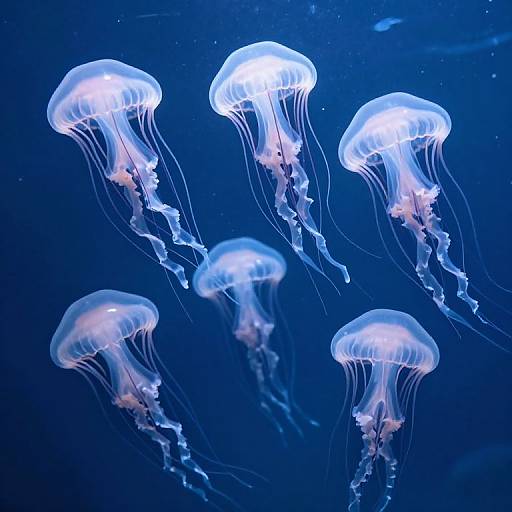 Ethereal Jellyfish in Underwater Forest