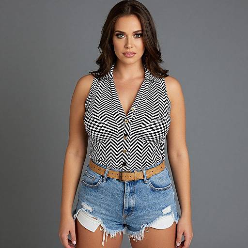 Casual Chic Woman in Striped Blouse