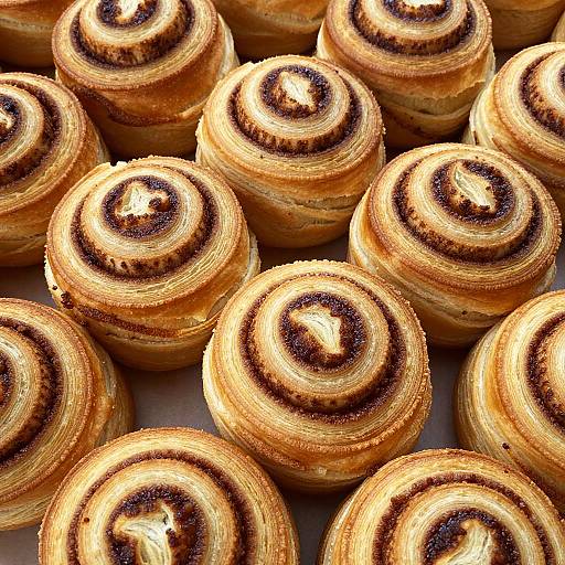 Close-Up Spiral Cinnamon Pastries