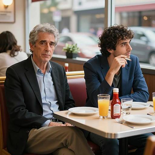 Two Men Dining: A Captivating Scene